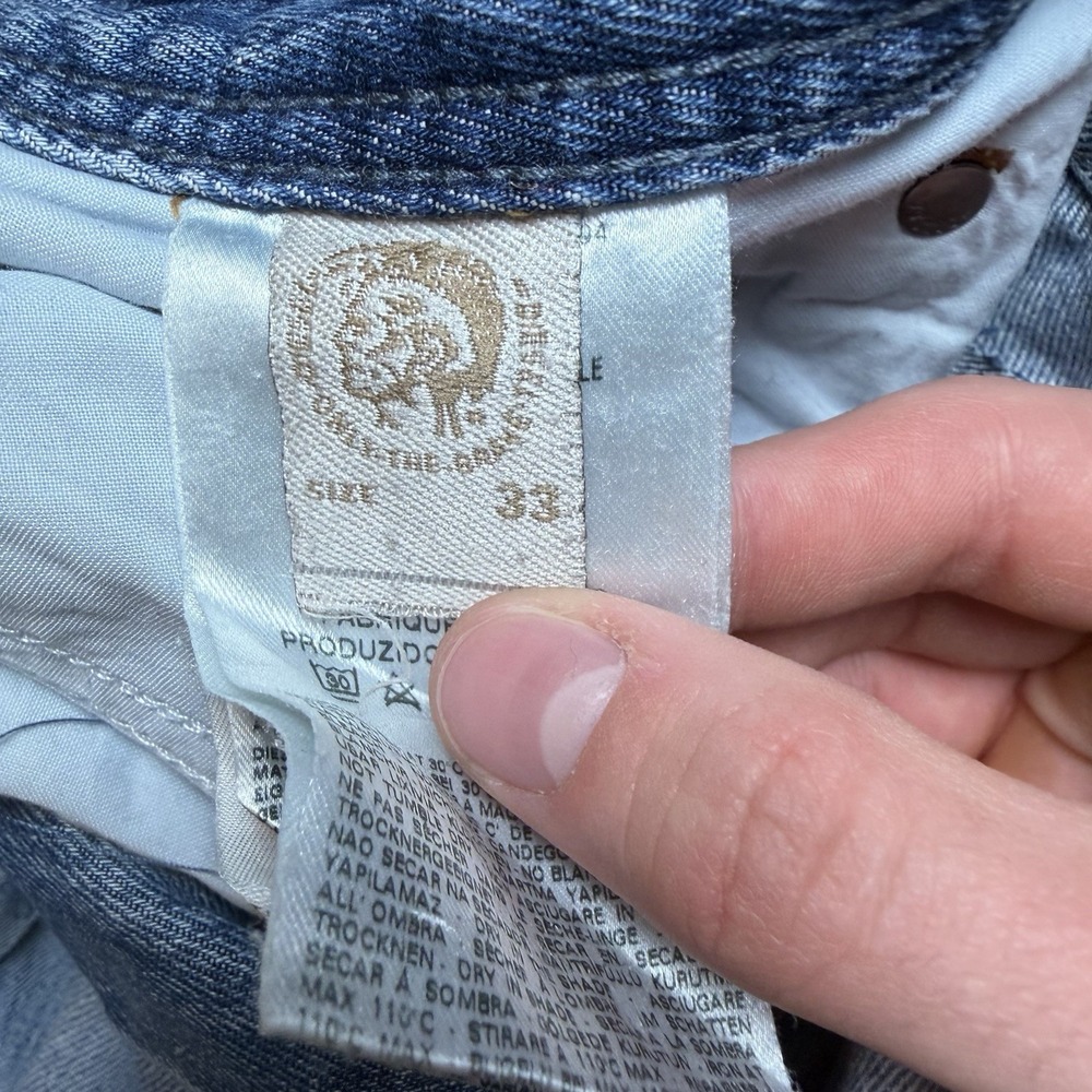 Diesel Larkee Jeans Mens 33x32 Blue Distressed Regular Straight Leg Denim 0800Z - Picture 9 of 16